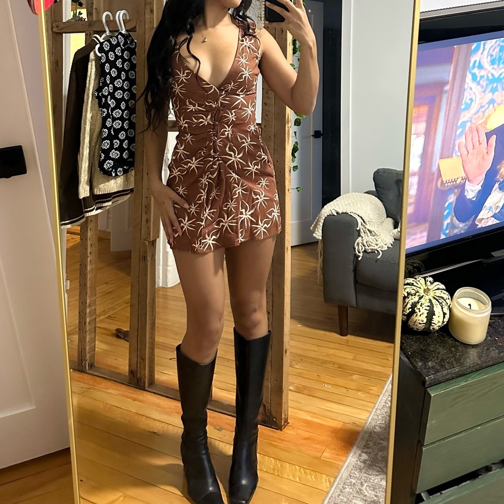 Verge Girl Brown Floral Mini Dress